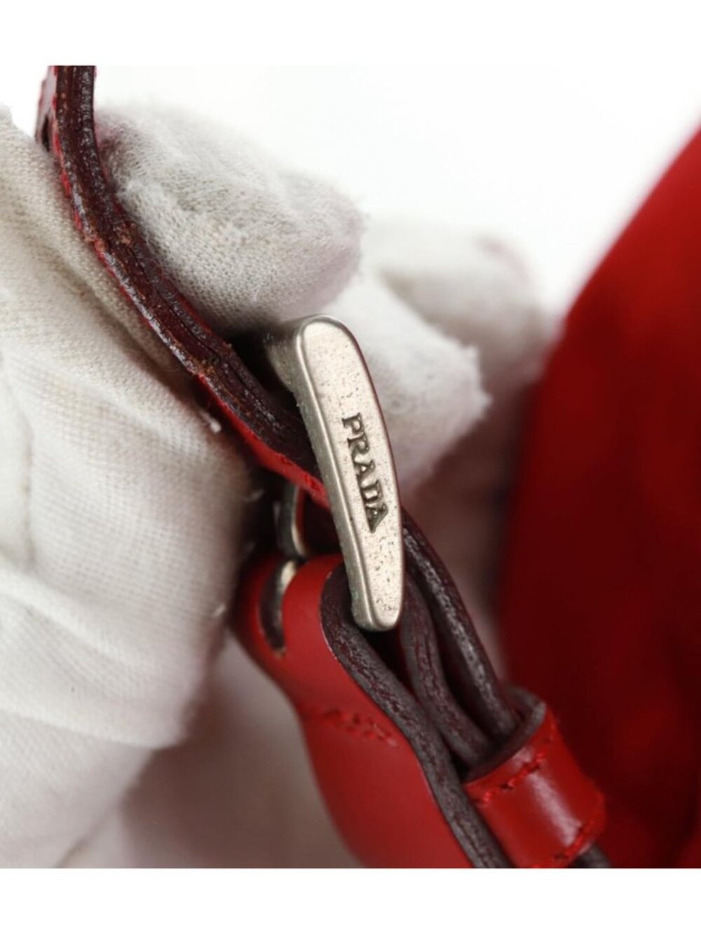 PRADA Backpack Nylon Red Silver - Picture 10 of 16